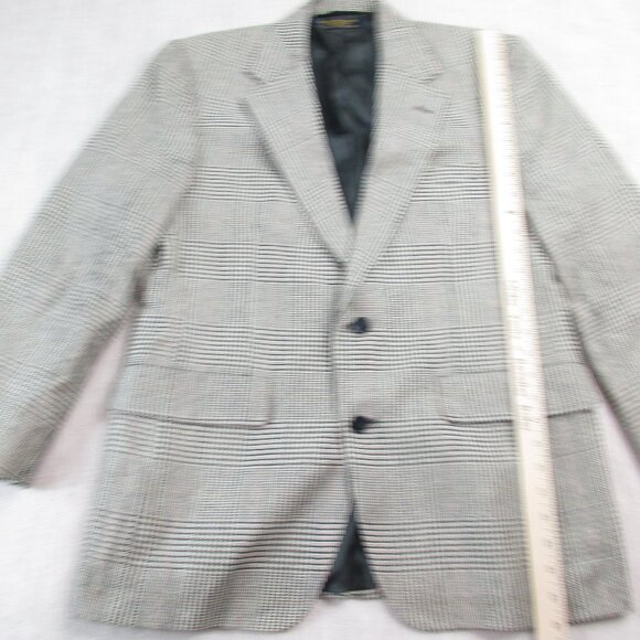 Brooks Brothers Blazer Jacket Mens Gray Houndstooth Plaid Formal Single Breasted - Picture 7 of 10